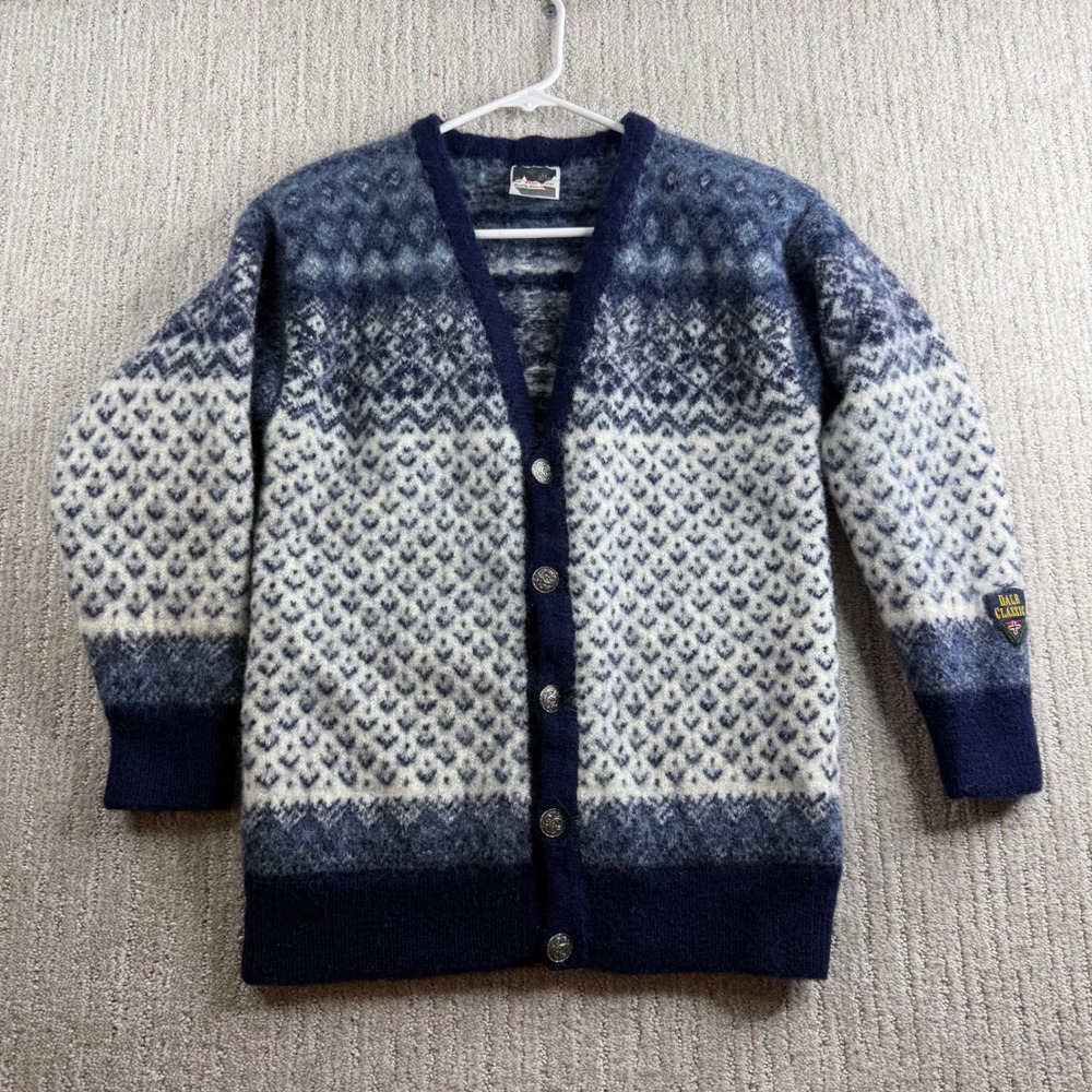 Vintage Dale of Norway Cardigan Sweater Nordic Wool Womens Size L READ